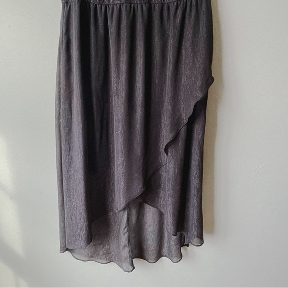 Maurice’s Women’s Linen Dress Sleeveless Flutter Hem Charcoal Gray - Picture 4 of 7